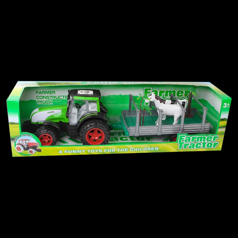 Tractor met dieren en kar