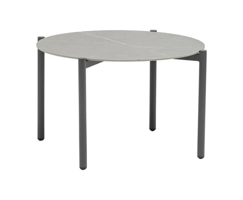Tuintafel rond Johari - ?70xH72cm - Aluminium - Lichtgrijs