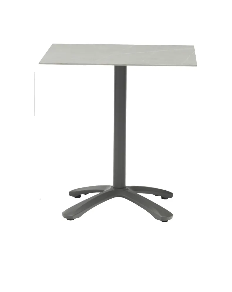Tuintafel vierkant Janna - L70xB70xH72cm - Aluminium - Lichtgrijs