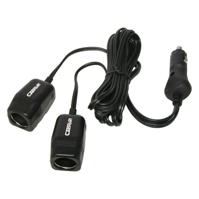 Twin contactdoos 12 V met 2 m kabel