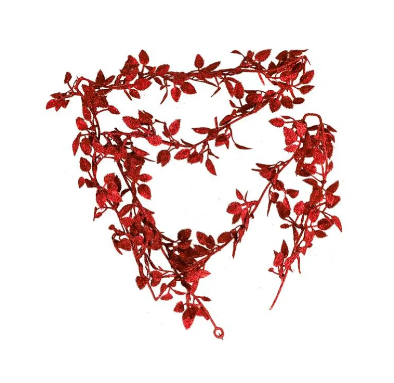 Slinger m/blaadjes rood 170cm
