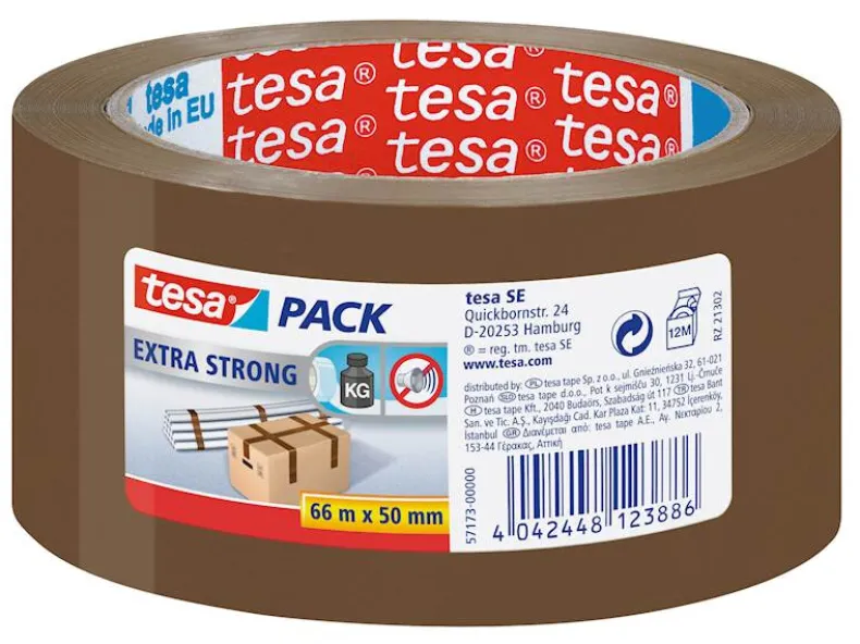 Verpakkingstape 66 m x 50 mm bruin