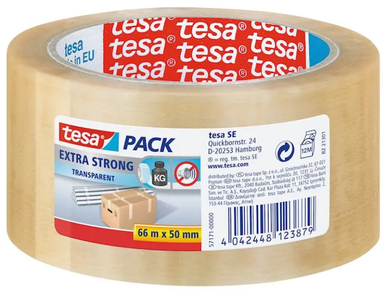Verpakkingstape 66 m x 50 mm transparant
