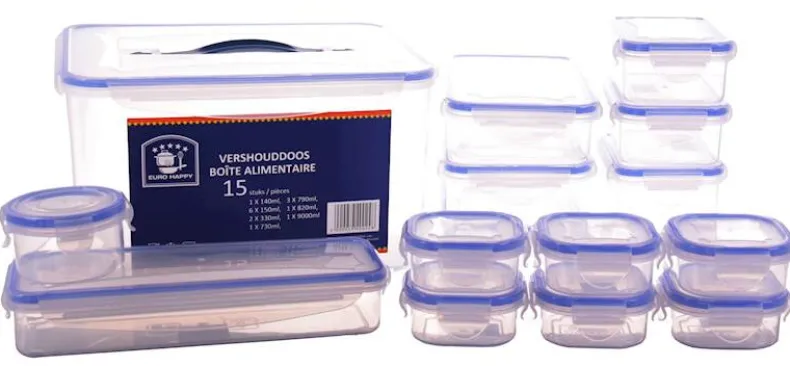 Voorraaddoos transparant 15 stuks