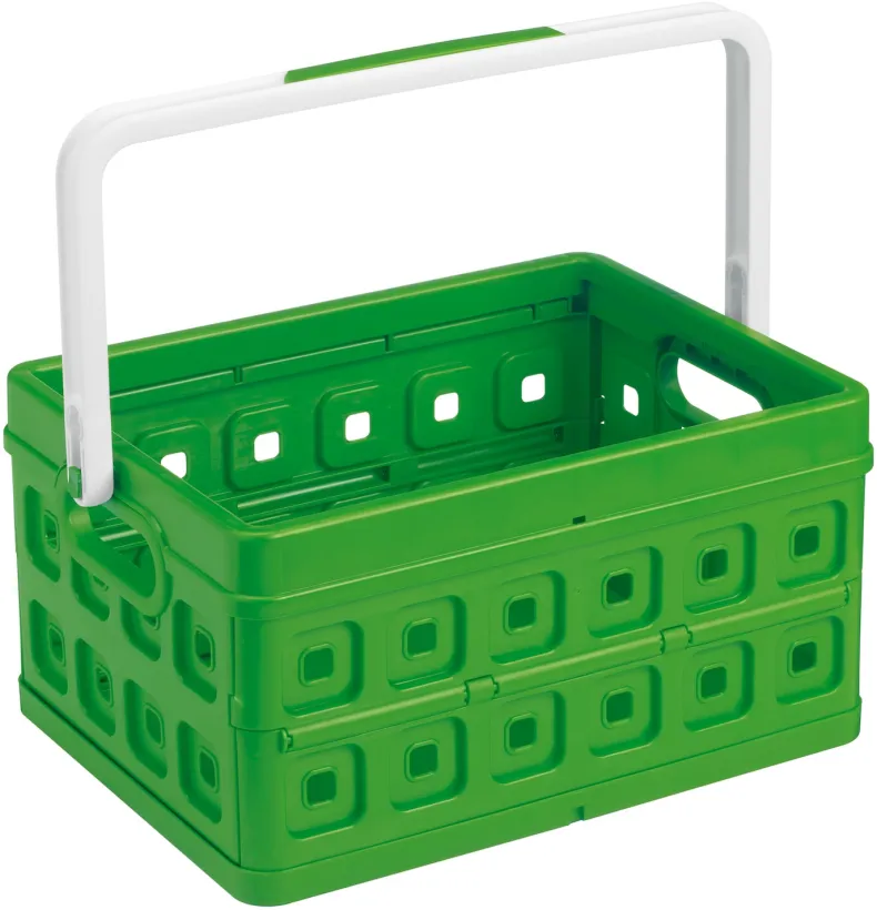 Vouwkrat met handgreep 24 L groen