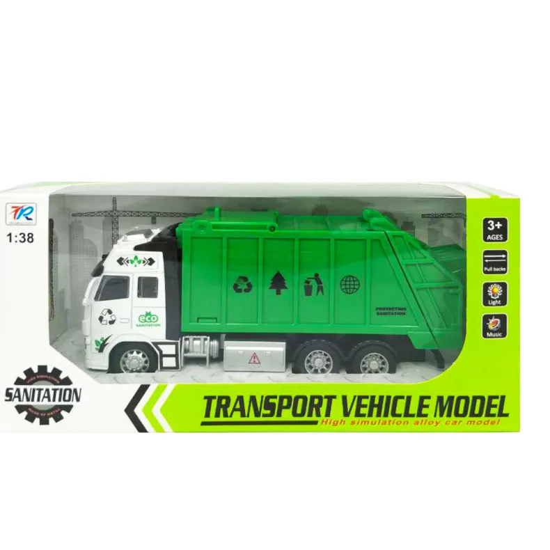 Vrachtwagen groen met licht en geluid