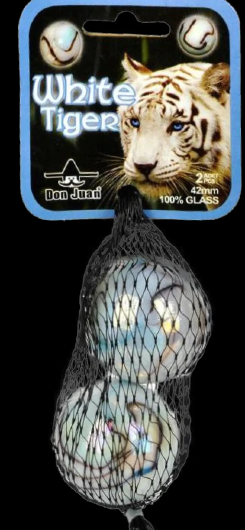 White tiger knikkers 2 stuks