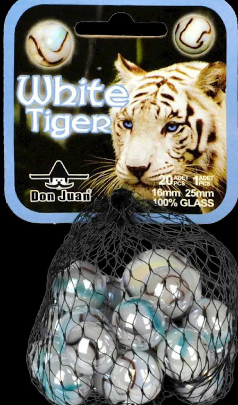 White tiger knikkers 21 stuks