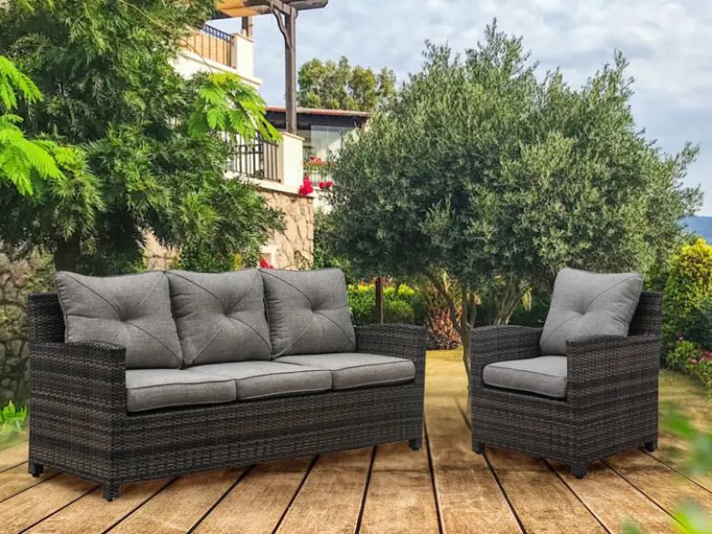 Wicker sofa Stockholm 1P