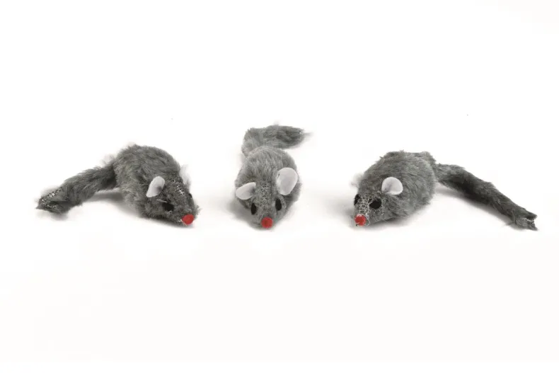 Witte bonten muis 5 cm zakje van 3 stuks