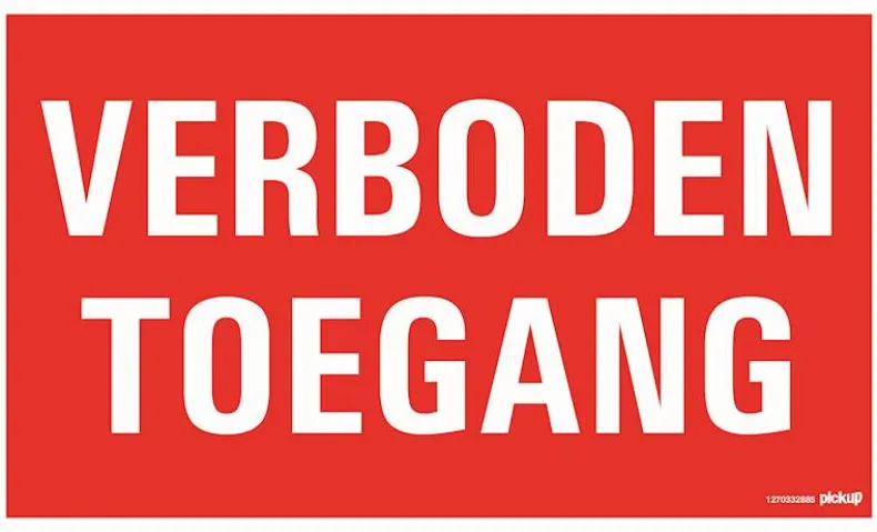 Pictogram verboden toegang 33 x 20 cm