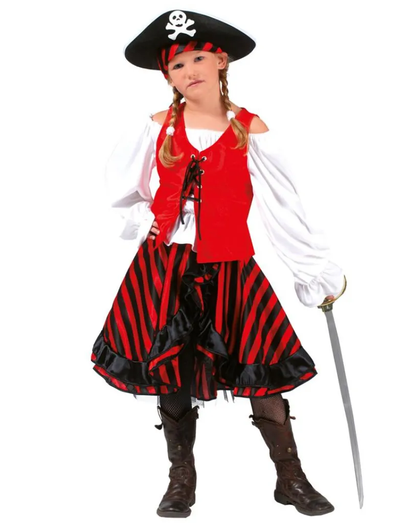 Kinderkostuum Piraat Meisje Zwarthart - Maat 140