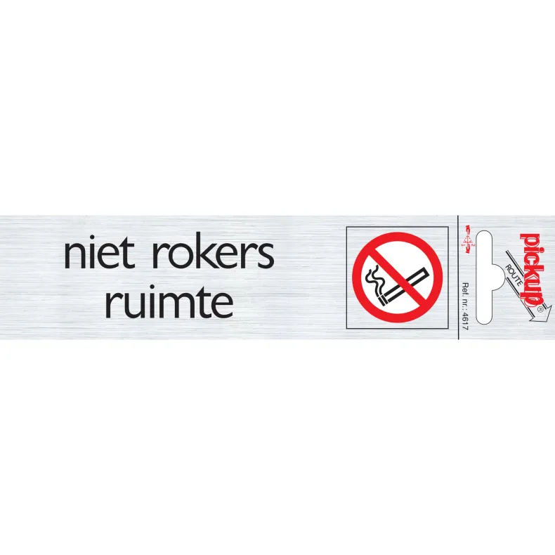 Pictogram niet rokers ruimte aluminium 6,5 x 4,4 cm