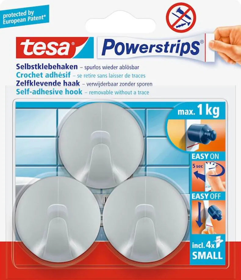 Zelfklevende haak chroom mat