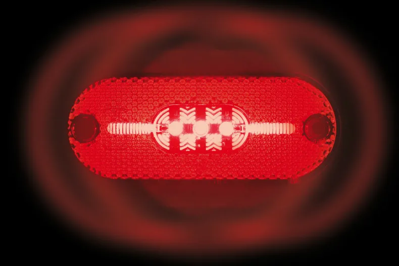 Zijlicht met reflector 5 LEDS Rood